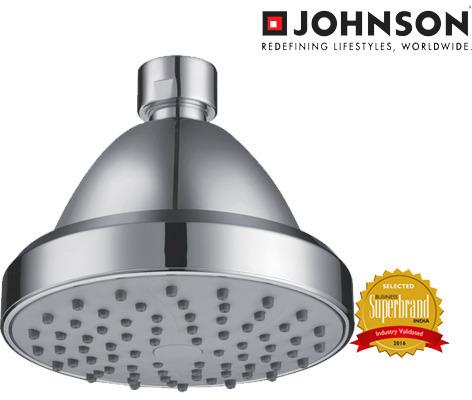 Johnson Steel Chrome Plated Single Flow Overhead Shower, for Bathroom, Shape : Circular