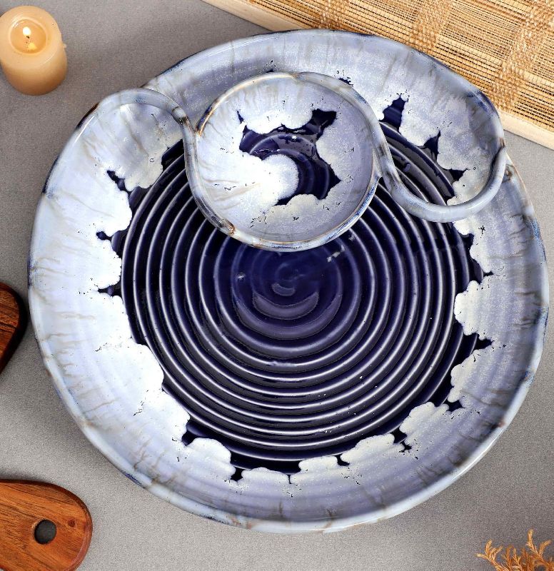 Polished Ceramic Serving Plate, Shape : Round