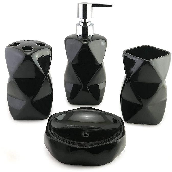 Polished Plain Ceramic Bathroom Set