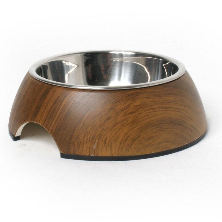 Designer Wood Dog Bowl