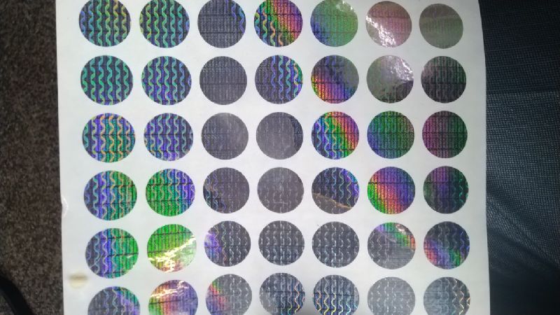 Printed PET Instant Holograms stickers, Color : Multi Color