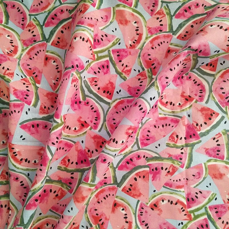 Watermelon Printed Fabric, for Garments, Width : 40 Inch