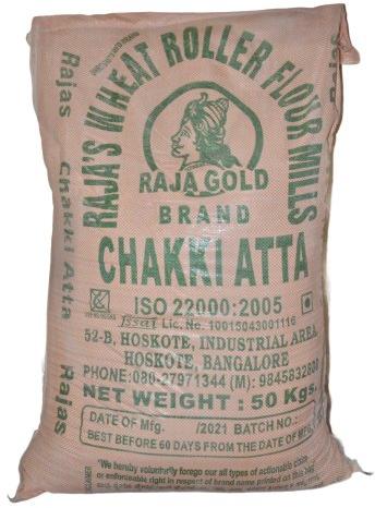 Raja Gold Chakki Fresh Atta, for Chapati, Packaging Size : 50kg bag