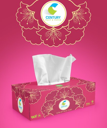 White Plain Facial Tissue Box, Size: 20x20 Cm