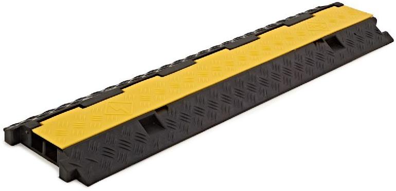 2 Channel Flexible Cable Protector, for Road, Color : Black Yellow