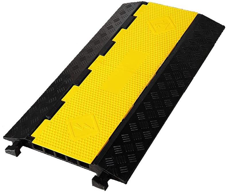 Rubber Entrance Cable Protector, for Road, Color : Black, Yellow