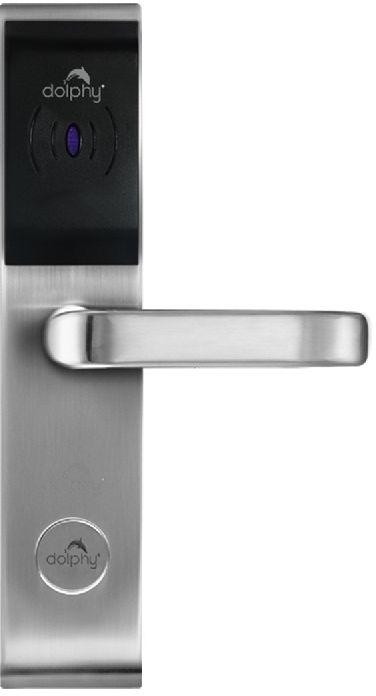 304 Stainless Steel RFID Door Lock, Color : Silver