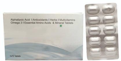 Alphalipoic Acid Antioxidants Herbs Multivitamins Omega 3 Essential Amino Acid Tablets