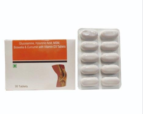 Glucosamine Hyluronic Acid MSM Boswelia Curcumin With Vitamin D3 Tablets