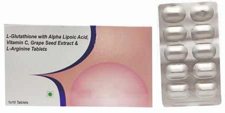 L-Glutathione with Alpha Lipoic Acid Vitamin C Grape Seed Extract Tablets