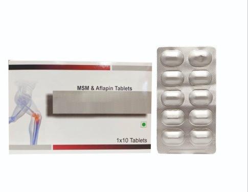MSM and Aflapin Tablets, Packaging Type : Box
