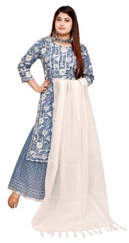 Cotton Printed Ladies Sharara Kurti Set, Size : Medium