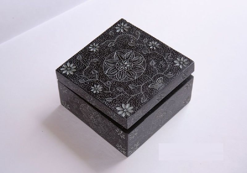 Polished Stone Handcrafted Jewelry Boxes, Shape : Square