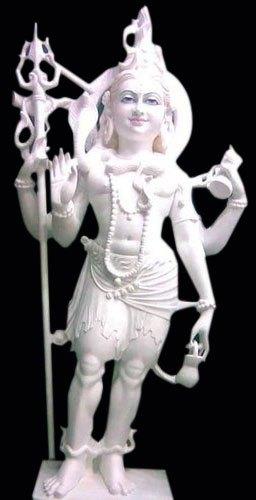 4.6 Feet Marble Lord Shiva Statue, for Temple, Pattern : Non Printed