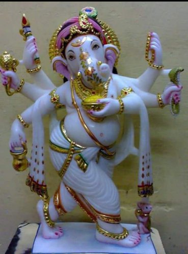 Marble Dancing Ganesh Statue