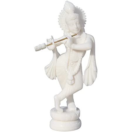 White Marble Lord Krishna Statue