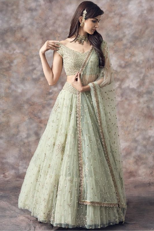 net ruffle lehenga choli
