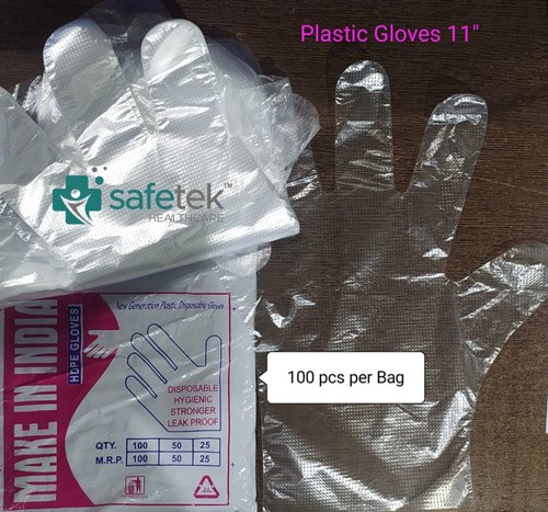 Disposable 11 Inch Plastic Gloves, for Beauty Salon, Cleaning, Examination, Food Service, Light Industry