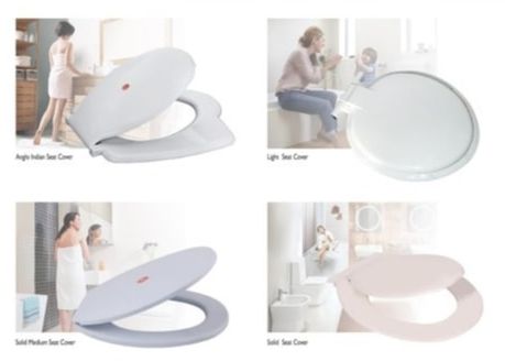 Experia Plain PVC Toilet Seat Cover, Shape : Oval