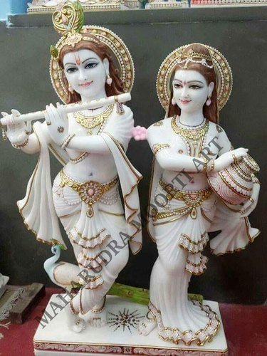 2 Feet Marble Radha Krishna Statue