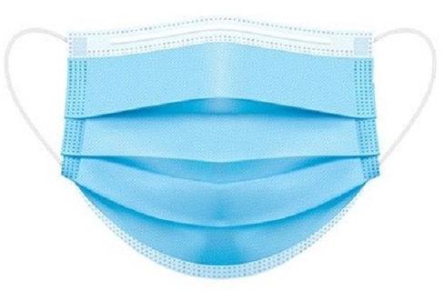 Non Woven 3 Ply Face Mask, for Medical Purpose, Anti Pollution, Industrial Safety, Color : Blue