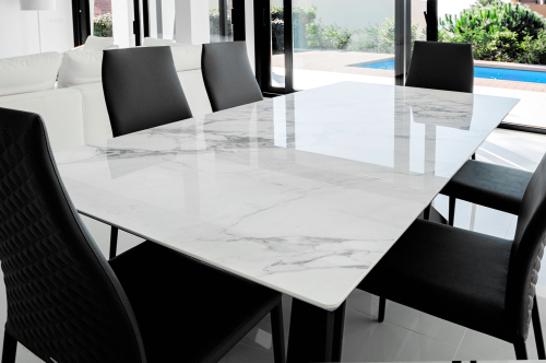 Rectangle Marble Dining Table, for Home, Restaurant, Size : Standard