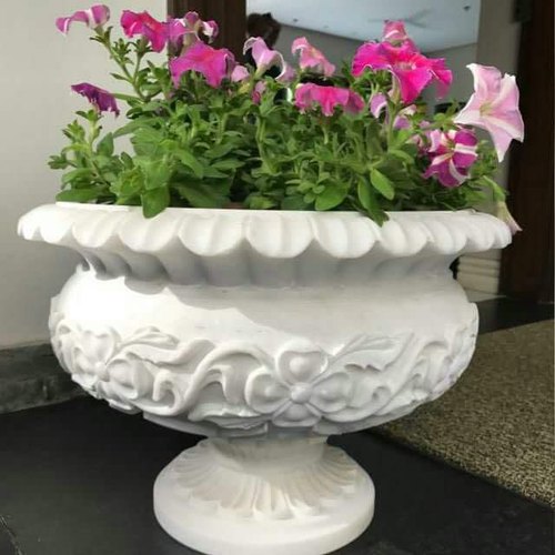 Polished Carved Marble Flower Pot, Style : Contemporary