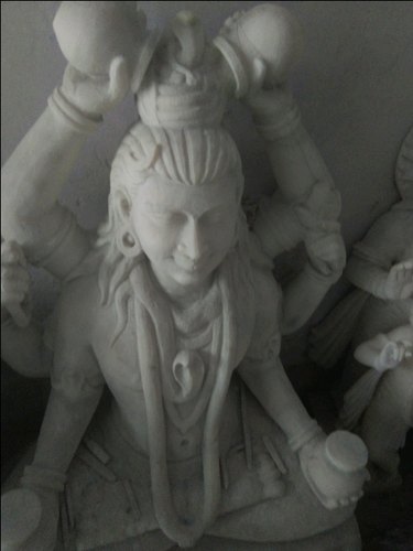 Marble Lord Shiva Statue, for Worship, Temple, Pattern : Plain