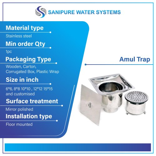Stainless Steel Amul Drain Traps, Certification : ISO 9001:2008 Certified