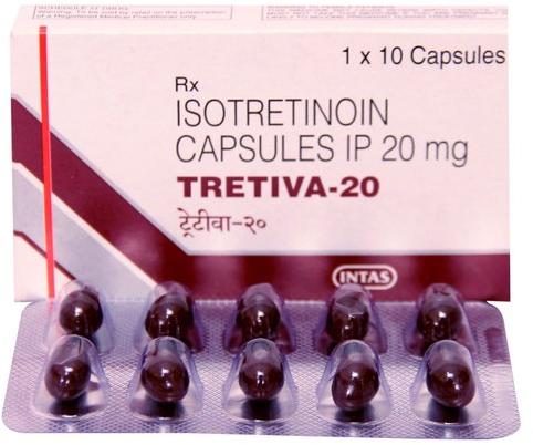 Tretiva Isotretinoin 20mg Capsules, Packaging Type : Box