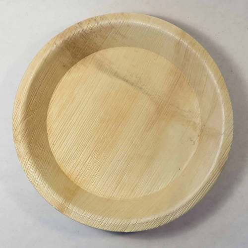 Round areca leaf plate, for Serving Food, Feature : High Strength, Good Quality, Fine Finish