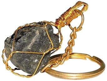 Enchanting Krystals Round Rough Tourmaline Key Chain, for Healing, Packaging Type : Packet