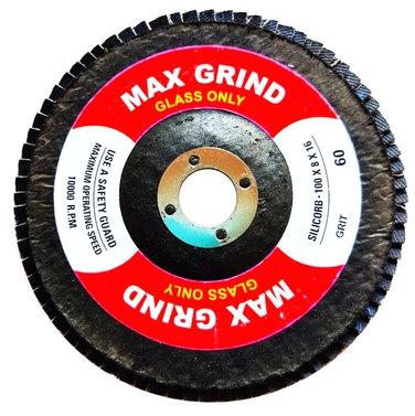 Max Deals Round Aluminium Oxide Grind Flap Wheel, Color : Black