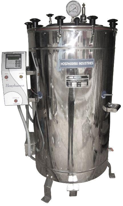 Polished Stainless Steel HOSPHARMA Vertical Autoclave, for Laboratory Use, Industrial Use, Hospital