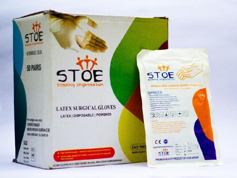 Stoe White Sterile Latex Surgical Gloves, Feature Easy To Wear, Fine