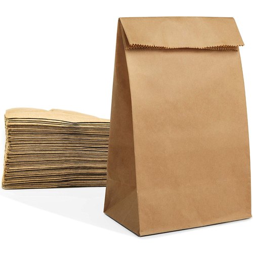 Brown Kraft Paper Pouch, for Food Industry, Specialities : Easy To Carry, Easy Folding