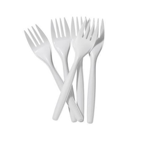 Plain Disposable Plastic Fork, Color : White