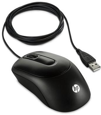 HP Plastic Wired Mouse, Color : Black