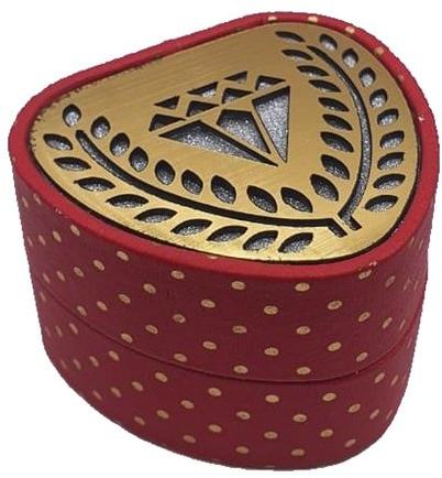 Heart Shaped Cardboard Laser Cut Ring Box, Color : Red