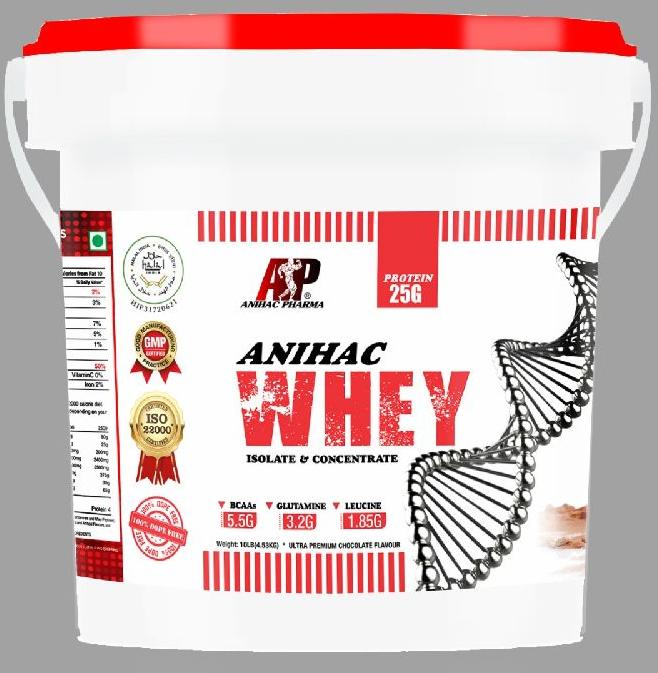 Powder Anihac Whey Protein 10lbs, for Muscle Gain, Lean Muscle, Muscle Bonding, Certification : Fssai