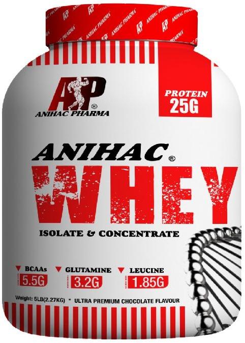 Anihac Whey Protein 5 Lbs, for Muscle Gain, Certification : Fssai, Halal, Gmp, Iso 22000