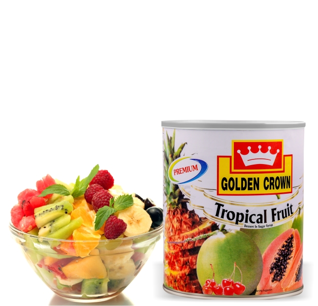 Golden Crown Fruit Cocktail, Packaging Type : TIN