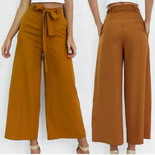 Buy GO COLORS Gold Womens Solid Palazzo Pants  Shoppers Stop