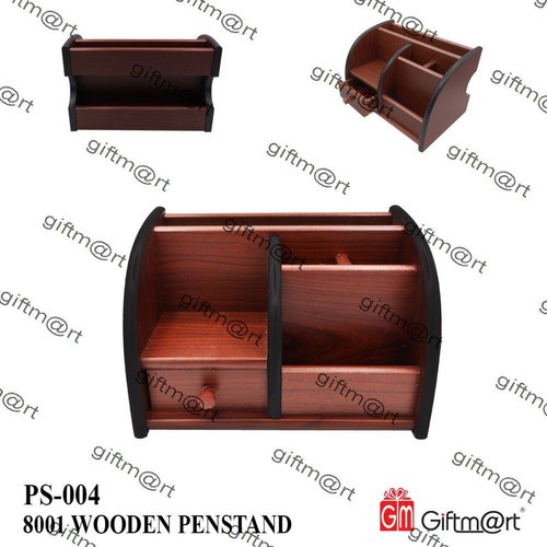 Giftmart wooden pen stand, Size : 20.5 x 14 x 14 cm