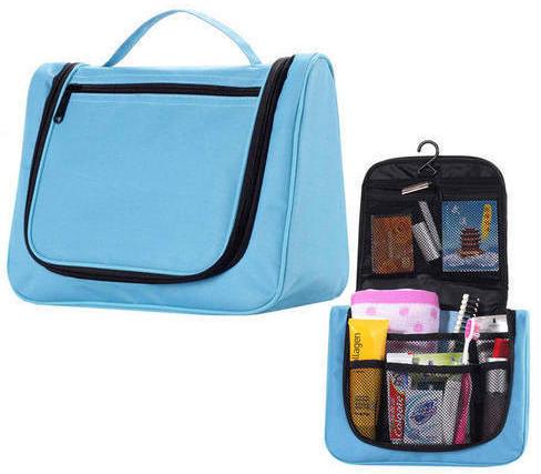 Walnut Polyester Travel Toiletry Bag, Color : Sky Blue