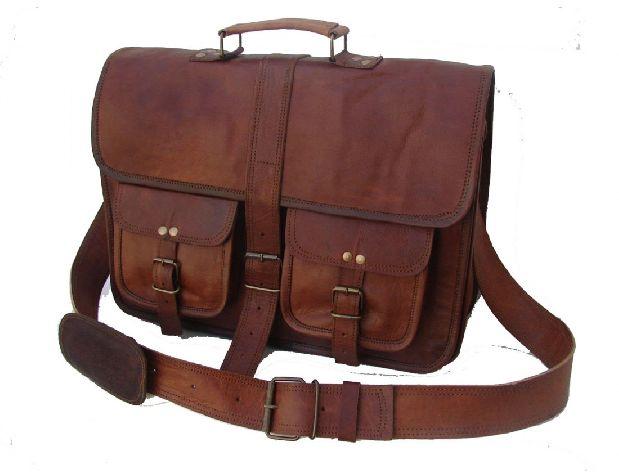 Brown Mens Leather Messenger Bag