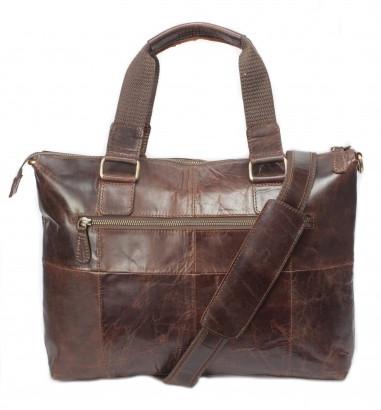Retro Style Buffalo Tote Leather Bag, Closure Type : Zipper
