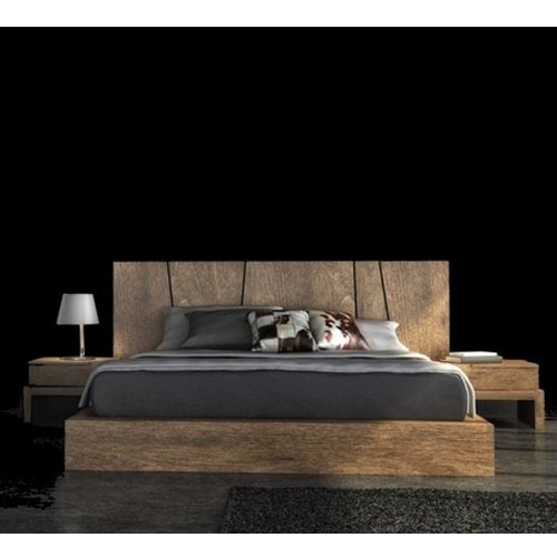 wooden double bed