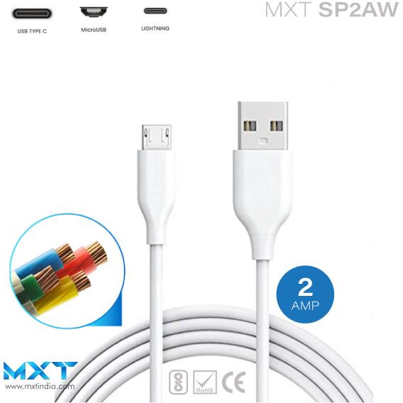 MXT SP2AW USB Cable, Color : Black, White