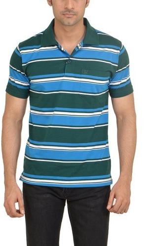 Stipes collar Mens Polo T-Shirts, Size : All Sizes